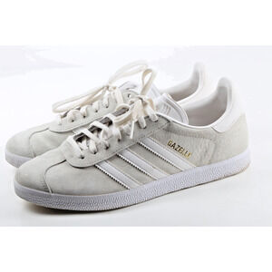 ADIDAS Gazelle Sneakers Cream White Suede Leather Lace Up Low Top Size 7